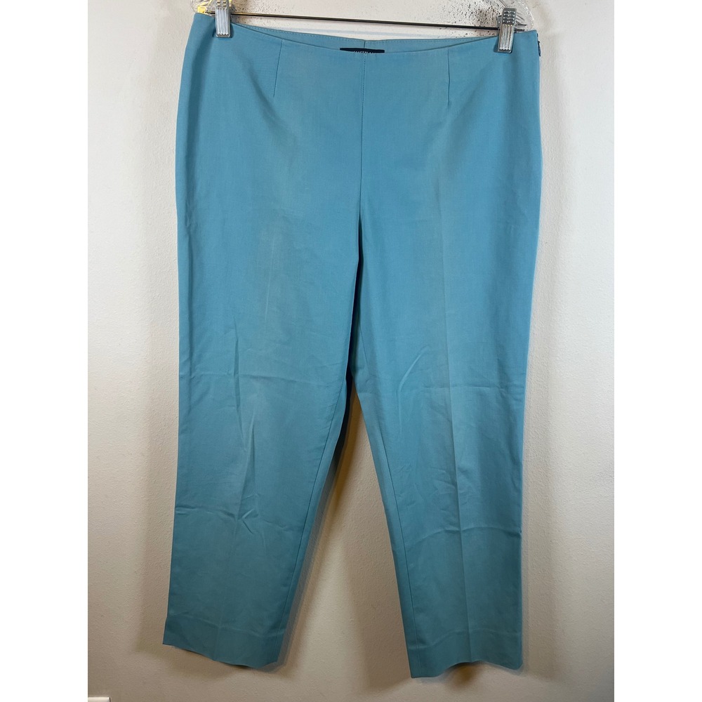 Lafayette 148 Womens Cropped Bleecker Pants Cotton Stretch Blue Size 10